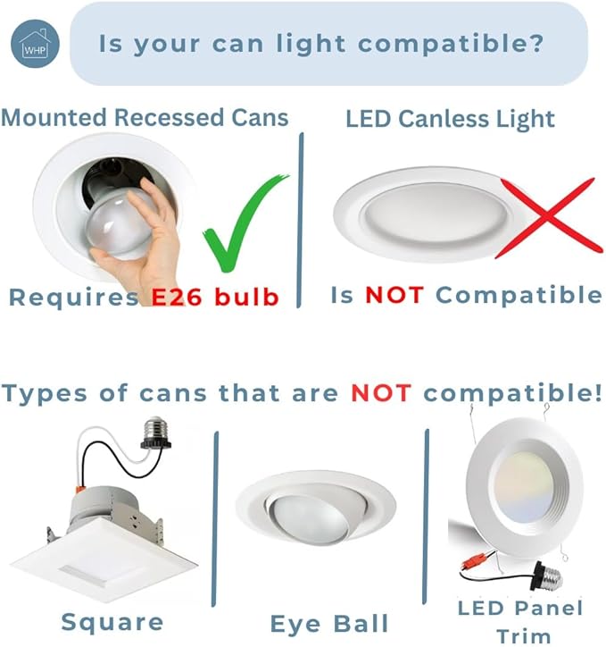 Worth Home Products Instant Pendant Conversion Kit Adapter Only 4"-6" Recessed Light Conversion Kit to Screw-in Pendant (Matte Black - Bulb Not Included)
