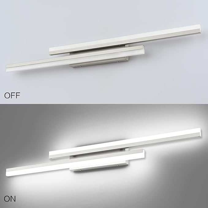 PRESDE 40" LED Bathroom Vanity Light, Modern Brushed Nickel Wall Bar Fixture Over Mirror 5CCT