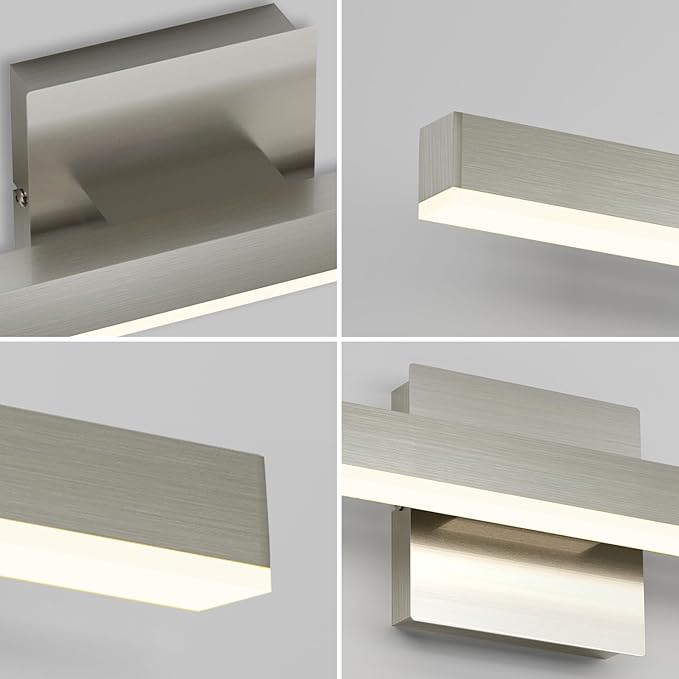 Joossnwell LED Bathroom Vanity Lighting Mirror Front Makeup Lights Fixtures Indoor Wall Mount Sconces Lamps Brushed Nickel 23.62" Inch 18W 4000K