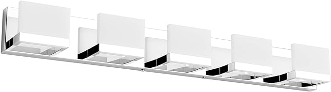 Tipace 5 Lights Modern Chrome Vanity Light for Bathroom Wall Light Up and Down LED Bathroom Light Fixtures Over Mirror(White Light 6000K)