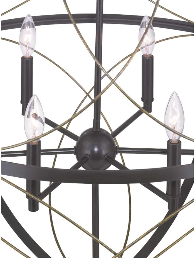 Progress Lighting Brandywine Collection 6-Light Farmhouse Sphere Pendant Light Silver Ridge