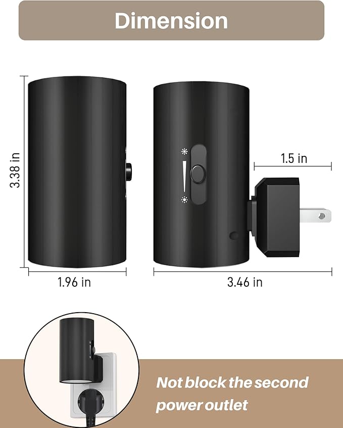 Night Lights Plug into Wall, LED Plug in Night Light with Light Sensor, 0-100LM Adjustable Brightness Wall Light, 5000K Daylight White, 2Pcs Dimmable Automatic Night Light for Hallway Bedroom Stairway