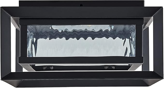 Design House Hartbrook Outdoor Integrated LED Ceiling Light with Clear Glass for Porch Entryway Patio, Matte Black, 589234-BLK