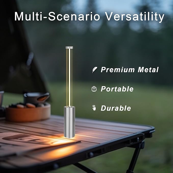 Cordless Lamp Small Lamps For Small Spaces Rechargeable Battery Operated Lights Mini Touch Lamp Mood Lighting Mood Lighting Portable Camping Lanterns For Dining Bar Patio Bedside Bookshelf (Silver-)