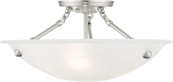 Livex Lighting 4273-01 Oasis 3-Light Ceiling Mount, Antique Brass