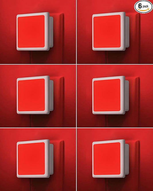 670nm Red Light Night Light for Sleep[6 Pack]- Zero Blue Light, Dimmable & Energy Efficient 0.3W Night Light Plug into Wall with Dusk-to-Dawn Sensor for Nursery, Bedroom, Bathroom