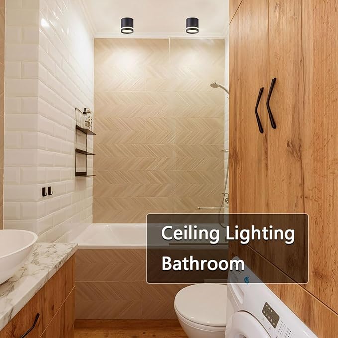 2.36" LED Ceiling Spotlight Indoor Cylinder Downlight 5W 3000K Black Aluminum Spot Light Ceiling Light Fixture for Hallway Corridor Gallery Display Kitchen Living Room Dining Room Bedroom