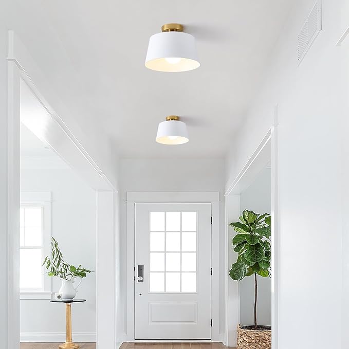 Minimalist Round Ceiling Lamp with Metal Frame, Clean Lines Design, Click for a Full View
