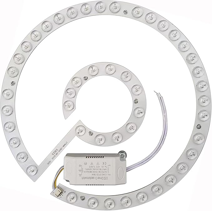 36W LED Close to Ceiling Flush Mount Fan Fandelier Retrofit Light Kit Replacement Engine Panel Board Light Bulb, 3CCT 3000K/4500K/6000K (36W)