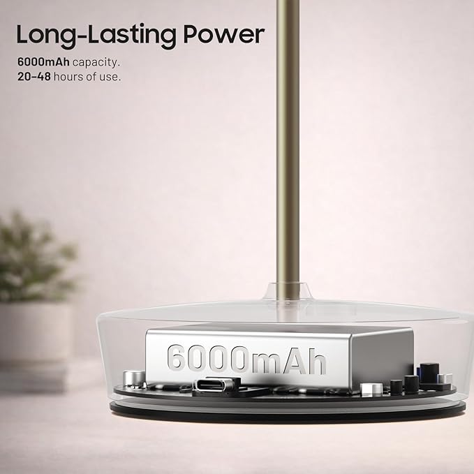 2Pack Cordless LED Table Lamp，Rechargeable Battery Desk Lamps, 3 Color Stepless Dimmable Metal Battery Table Lamps, Portable Table Light for Indoor/Outdoor/Restaurants/Bedroom/Bar