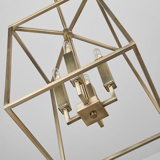 Capital Lighting 537641MS Thea Lantern Foyer Pendant, 4-Light 240 Total Watts, 15" H x 12" W, Mystic Sand