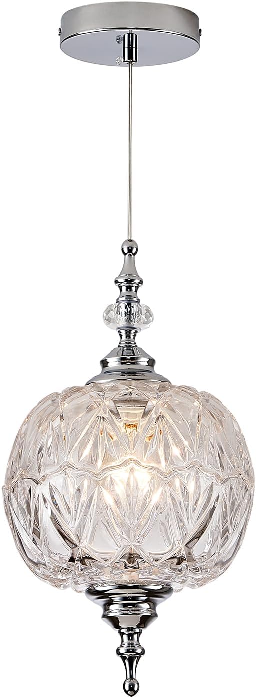 Modern Chrome Pendant Light Fixtures 8.3" Pendant Lighting for Kitchen Island Living Room Bedroom