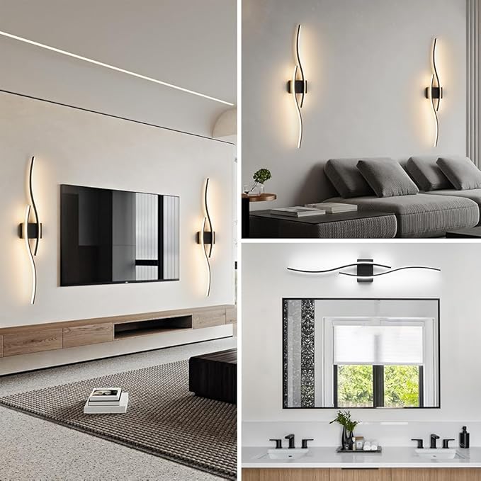 Daunton Black Vanity Lights Fixtures Over Mirror, Modern LED Bathroom Light Fixture with Remote Control, 3CCT Dimmable Bathroom Vanity Light 40.5 inch Wall Sconce Lighting for Bedroom, Living Room
