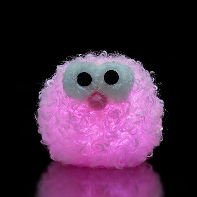 Plush Night Light Cute LED Table Lamp Cozy Dimmable Nightlight Rechargeable Bedside Lamp Funny Desk Decor Lamp for Halloween Christmas Birthday Gift (Pink)