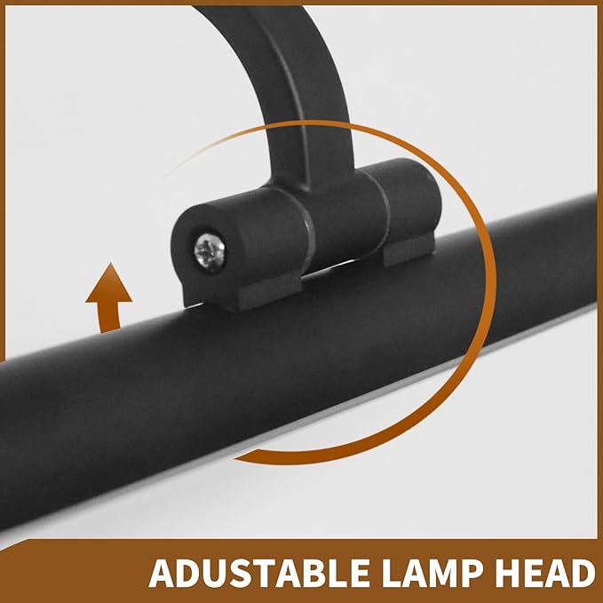 330° Rotatable LED Bathroom Vanity Light, 23.6 Inch Mirror Lighting Fixture Over Mirror，15W, 6000K, IP44 Waterproof, Black Bar Light Fixture for Bathroom.LED Bathroom Lighting