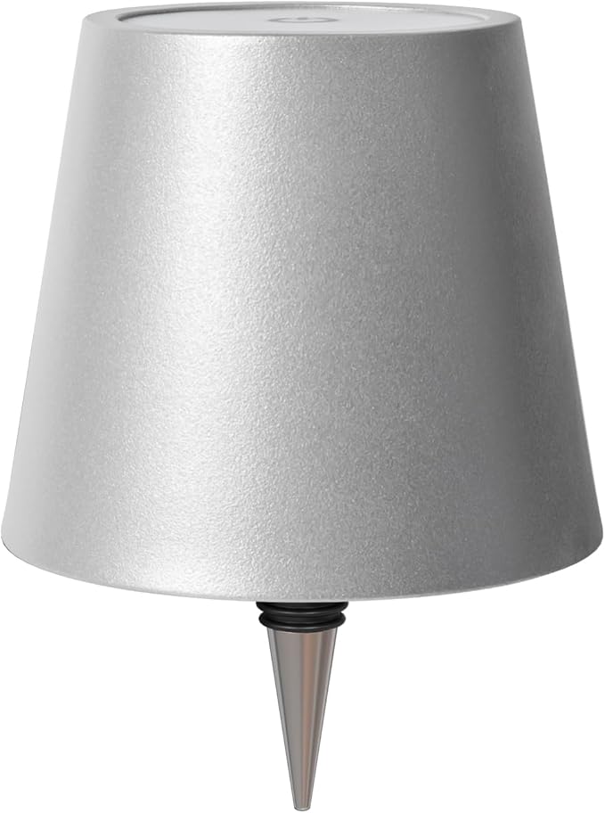 Wireless Bottle Lamp, Wine Bottle Lights with 3 Color Temperature, Rechargeable Stepless Dimming LED Bottle Lights for Liquor Bottles, Wireless Lamp for Bedroom Restaurant Bar-Silver Matte