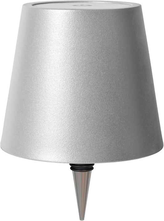 Wireless Bottle Lamp, Wine Bottle Lights with 3 Color Temperature, Rechargeable Stepless Dimming LED Bottle Lights for Liquor Bottles, Wireless Lamp for Bedroom Restaurant Bar-Silver Matte