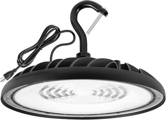 SYLVANIA UFO LED High Bay Light, 200W, 22,000 LMS, 5000K, Daylight, 120V with 6 Foot Cord/Plug, High Bay Led Shop Lights for Commercial Warehouse Workshop Factory Barn Garage, UL Listed-1 Pack (66333)