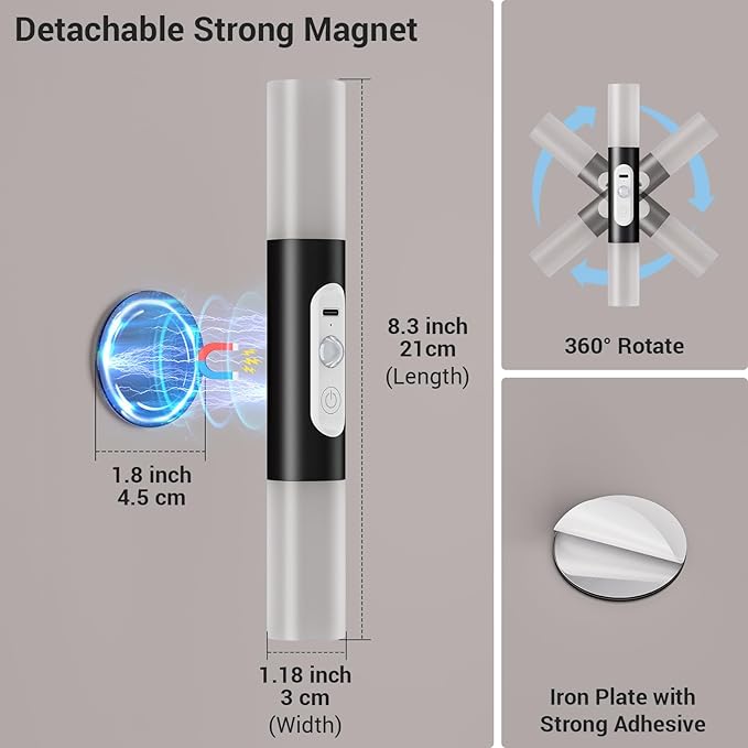Hensam Motion Sensor Wall Lights with Remote Control, LED Rechargeable Battery Operated Wall Sconces Set of Two for Bedroom, Wireless Night Light for Indoor Stairway, Hallway, Black