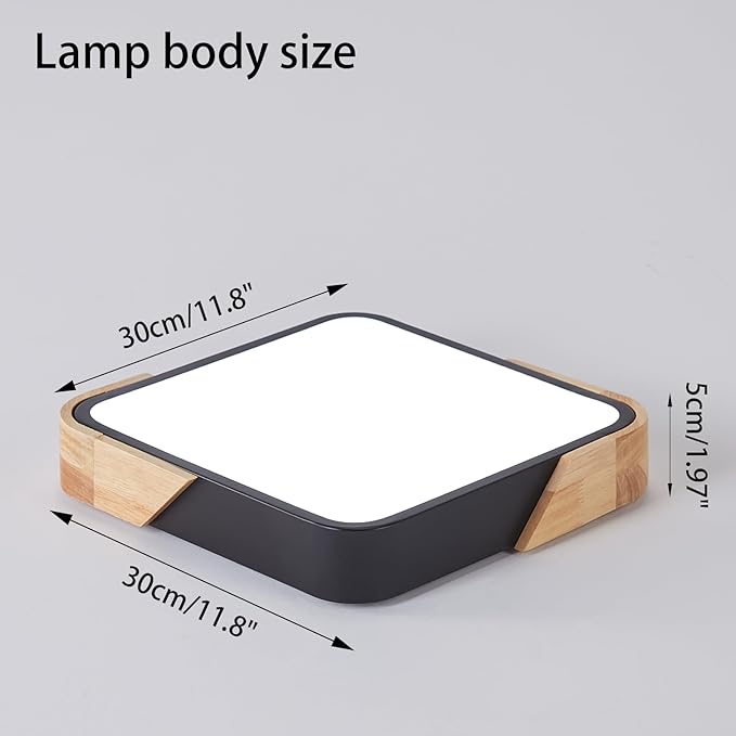 Modern Flush Mount Led Ceiling Light, 24W Black, 11.8 Inch, Cool White, 6500K for Bedroom, Kitchen, Living Room, Hallway
