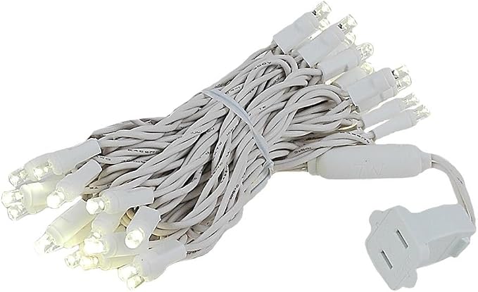 Novelty Lights 11.5 Feet 35 LED String Light, Warm White on White Wire, 4" Spacing Short Fairy Lights, Connectable End-to-End, UL Listed for Indoor/Outdoor