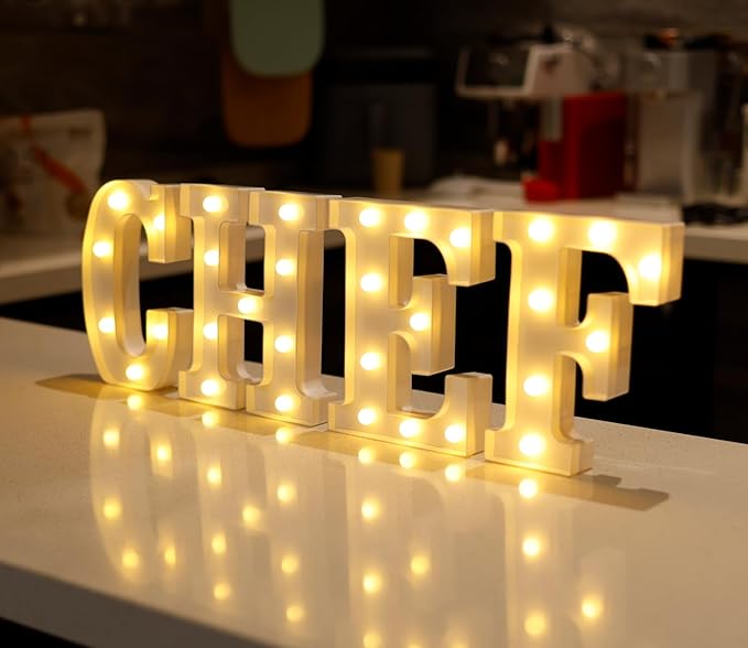 DyingSwan Small Led Marquee Letters, Light Up Letters, 8.58 Inch Led Letter Lights, Battery Powered Lighted Sign for Table, Party, Birthday, Christmas Decor (Letter F)