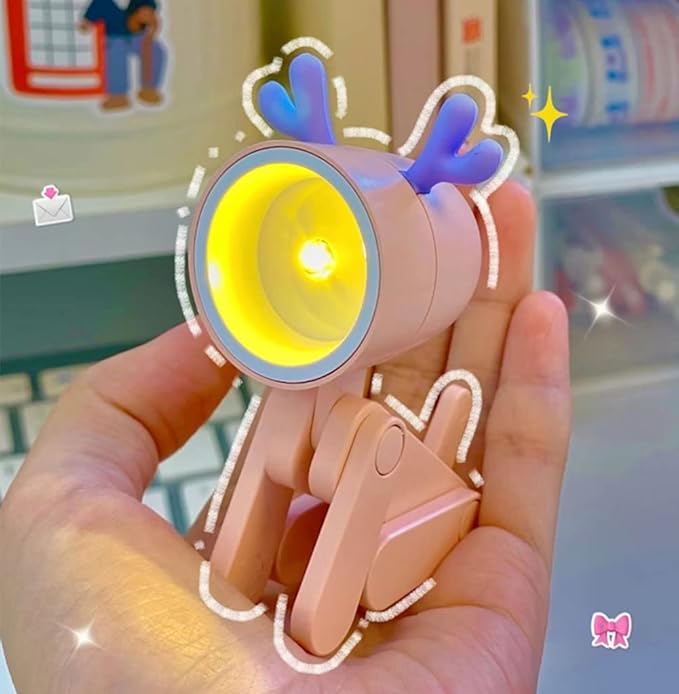 Cute Night Light for Kids, Mini Led Table Desk Lamp, Decorative Lamp Indoor Nightstand, Animal Pet Nightlights, Christmas Decorate Birthday Gifts for Children, Students (Deer 3 Colors-D)