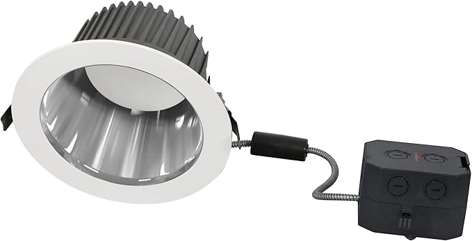 Sylvania LED RT8 8" Recessed Downlight Kit, 1000/1500/2000 Lumen Selectable, 120-277V, 3000K Neutral White - 1 Pack (61556)