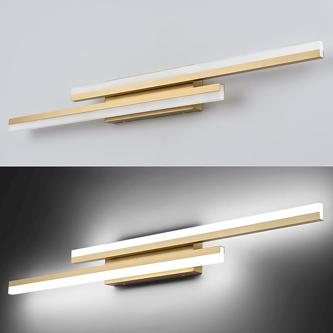 PRESDE 40" LED Bathroom Vanity Light, Modern Brushed Gold Wall Bar Fixture Over Mirror Dimmable
