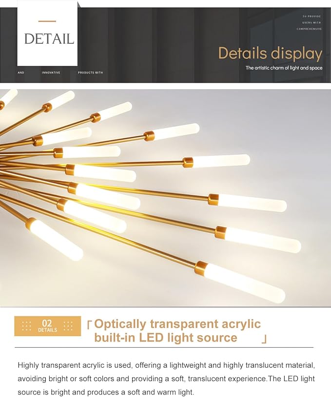 42 Inch Led Flower Ceiling Light Fixture 28+1 Light Modern Gold Sputnik Flush Mount Ceiling Lamps for Dining Room Metal Firework Chandelier for Kitchen Bedroom Hallway Living Room Ceiling Light