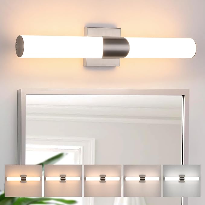 Modern Wall Sconce 22 Ihch Brushed Nickel Bathroom Sconces LED Wall Lighting Fixtures with Acrylic Shade Hardwired Long Vanity Lights Over Mirror for Bedroom Living Room Hallway