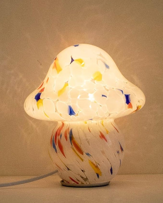 HEQET Mushroom Lamp for Bedroom,Mid Century Modern Lamp for Nightstand, Dimmable Retro Egg Tart Bedside Small Lamps,Unique Home Mushroom Decor Aesthetic Cute Table Lamps for Living Room