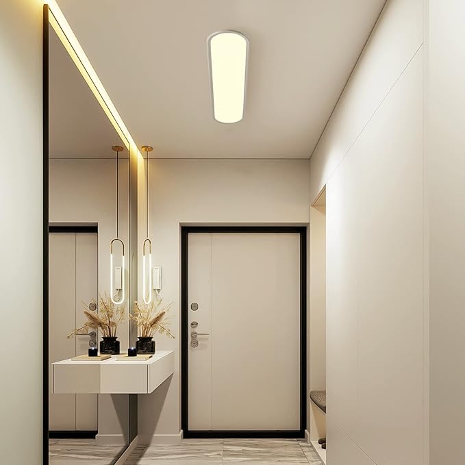 Ganeed 39.4 Inch Dimmable LED Ceiling Light, High Brightness Long Ceiling Lamps,3000-6000K Selectable Modern Ultra Thin Low Profile Light Fixture for Bedroom Kitchen Closet Hallway,White/48W