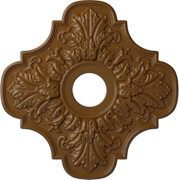 Ekena Millwork CM17PESTFDecorative Ceiling Medallions Modeled After Original Historical Patterns & Designs, Smokey Topaz
