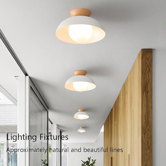 Minimalist Ceiling Light Round Ceiling Lamp Fixture Semi Recessed E14 Pendant Light Decoration Ceiling Lighting Fixtures Nordic Style Bedroom Aisle Corridor Entry