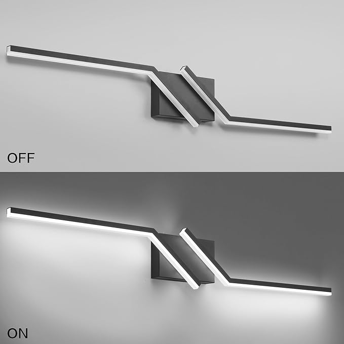 ZUZITO Modern Bathroom Vanity Light Matte Black Vanity Lighting Fixtures 40 Inch LED 5CCT Dimmable Lighting Fixtures Over Mirror