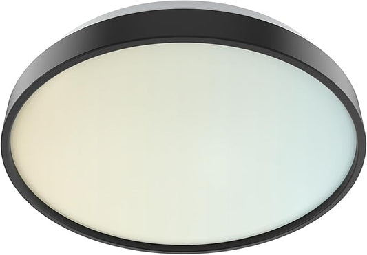 DYMOND 15" Matte Black LED Ceiling Light Dimmable Flush Mount 5-in-1 Adjustable Color Temperature 2700K 3000K 3500K 4000K 5000K Selectable CCT Warm White to Daylight