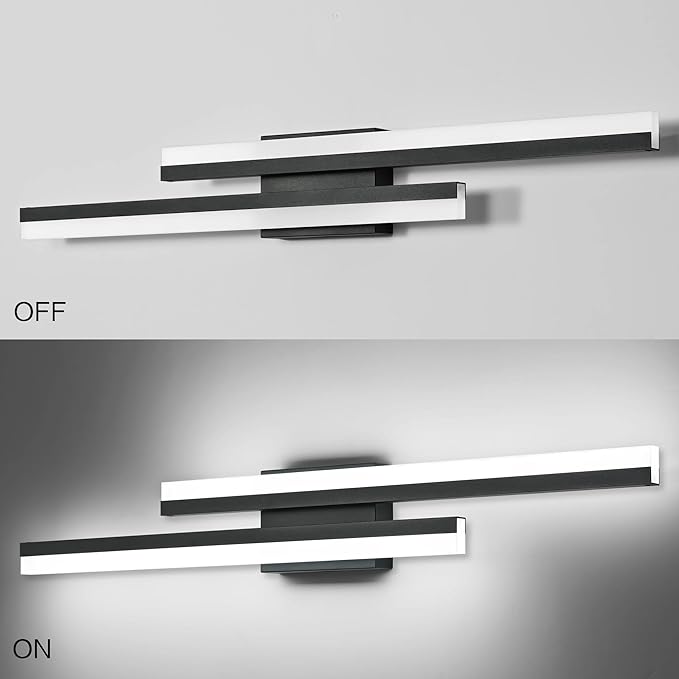PRESDE 32 Inch LED Vanity Light Black Bathroom Light Fixtures Over Mirror Modern Bath Lighting Bar 5CCT