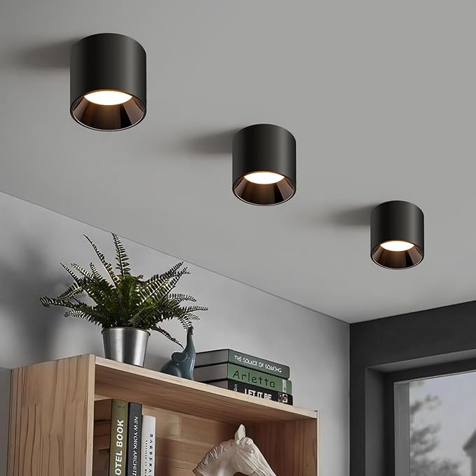 OKELI Modern LED Flush Mount Ceiling Light Fixtures for Hallway Kitchen Entryway, 20W 1800LM 3CCT 3000K-6000K Dimmable Close to Ceiling Lighting, Cylinder Ceiling Lamps for Dining Room Living Room