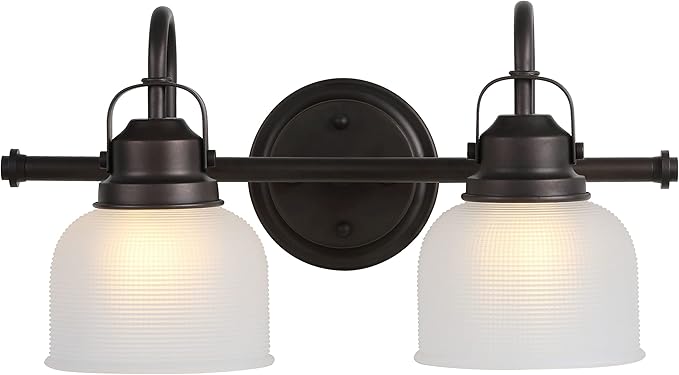 JONATHAN Y 17.25" Chrome Modern Bathroom Vanity Light, 2-Light LED Wall Sconce, Clear Glass Bell Shade for Mirror Hallway Kitchen, ETL Listed, LED Bulb Included (JYL7408A)