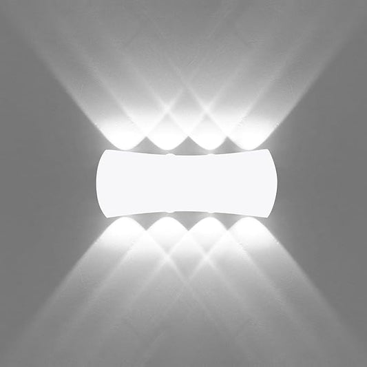 Kawell 8W Modern Wall Sconces LED Wall Light Up Down Indoor Outdoor Aluminum Wall Lamp LED Waterproof IP65 for Bedroom Living Room Bathroom Stairs Hallway Corridor Porch, White 6000K