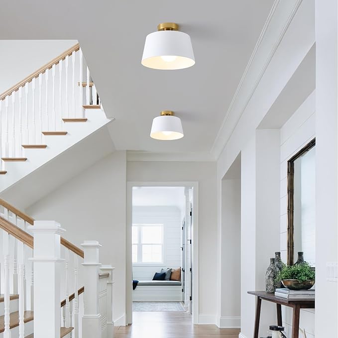 Minimalist Round Ceiling Lamp with Metal Frame, Clean Lines Design, Click for a Full View