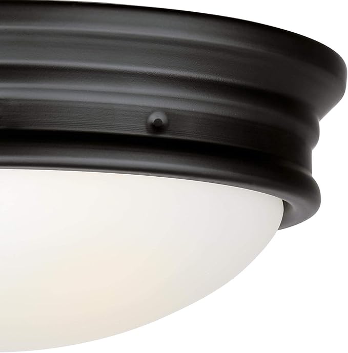 Westinghouse 6370600 Meadowbrook 13-Inch, Two-Light Indoor Flush Mount Light Fixture, Oil Rubbed Bronze Finish and Frosted Glass