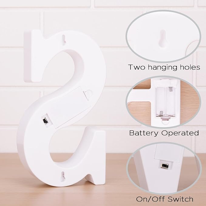 DyingSwan Small Led Marquee Letters, Light Up Letters, 8.58 Inch Led Letter Lights, Battery Powered Lighted Sign for Table, Party, Birthday, Christmas Decor (Letter S)