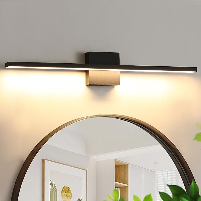 Bathroom Light Fixtures Over Mirror, 36 Inch Black Bathroom Vanity Light, LED Modern Wall Sconce 3000K Bar Vanity Lights for Restroom