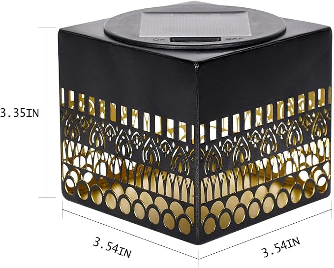 Retro Solar Table Lantern Outdoor Waterproof, Solar Projection Desk Lamp for Courtyard Metal Tabletop Light Desktop Decorative Lamp-Atmosphere Landscape Garden Light(Colorful)