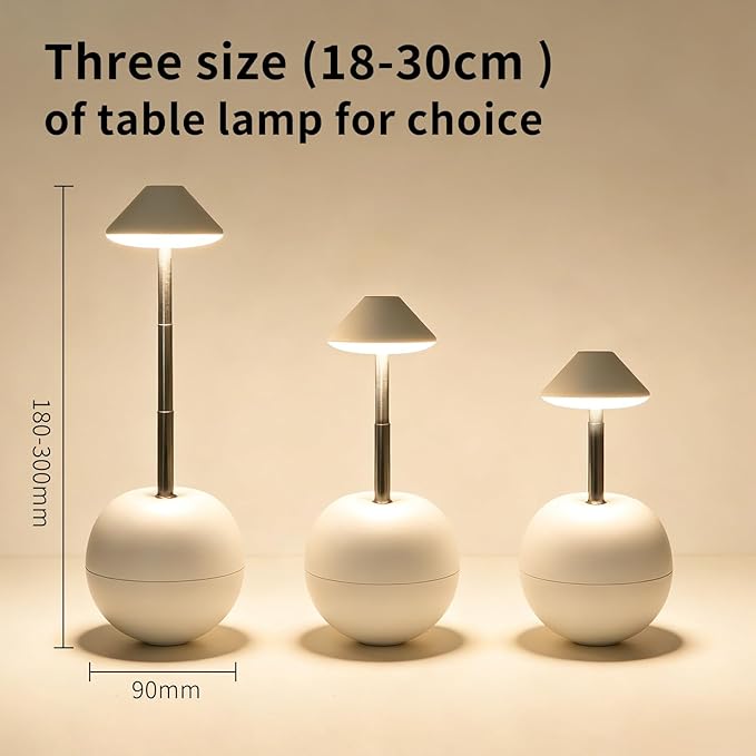 Rechargeable LED Table Light, Tumbler Cordless Table Lamp with 3 Colors & 7 RGB Stepless Dimmable Touch Control Lamps for Patio Restaurant Dining Home Bars (White)