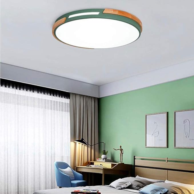 American Minimalist LED Ceiling Lamp Living Room Ultra-Thin Modern Bedroom Ceiling Recessed Lamps Round Solid Wood Kitchen Corridor Ed Ceiling Lamp 40cm 30cm 50cm