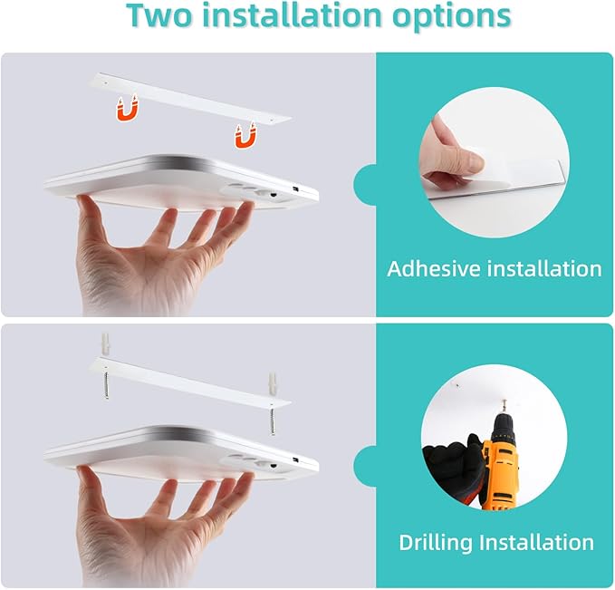 DAMI Rechargeable Ceiling Light with Remote 2 Pack, 4000mAh Battery, Motion Sensor Indoor Shower Light, Dimmable & 3 CCT (3000K/4500K/6500K), Timer for Closet, Hallway, Bathroom, Patio