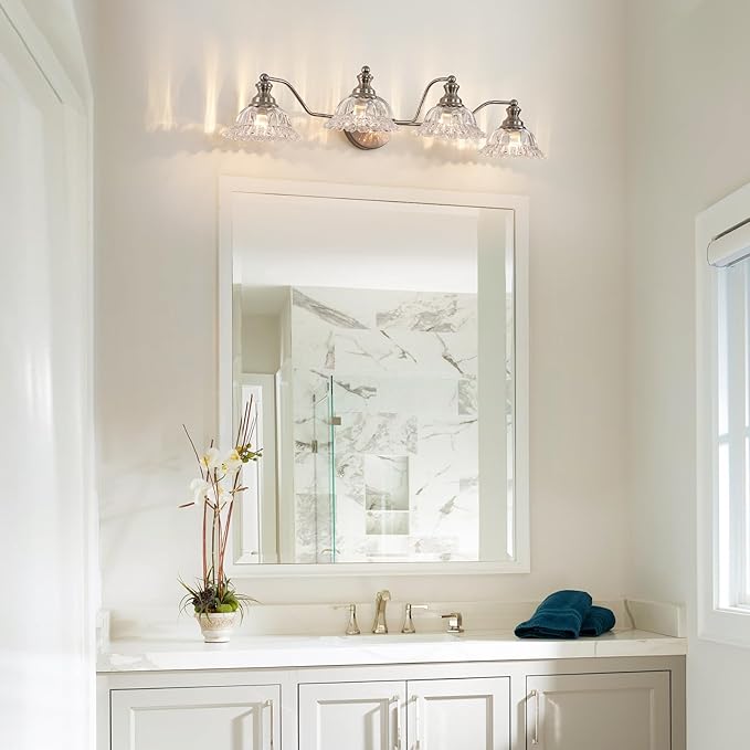 XIEDUN Brushed Nickel 4 Light Vanity Light